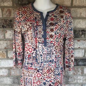 RALPH LAUREN PULL OVER TOP SOUTHWESTERN PRINT